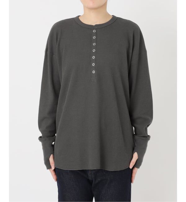 SLOBE IENA「《予約》HANES/ヘインズ SLOBE別注 ヘンリーネックワッフル ロンTEE」|Tシャツ・カットソー|