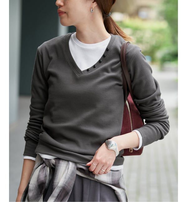 SLOBE IENA「《2枚セット/予約》HANES/ヘインズ SLOBE別注 2PACK リブロンTEE」|Tシャツ・カットソー|グレー