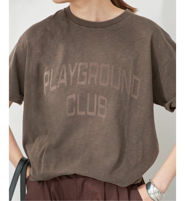 SLOBE IENA「《予約》スラブピグメントロゴTEE」|Tシャツ・カットソー|ブラウン