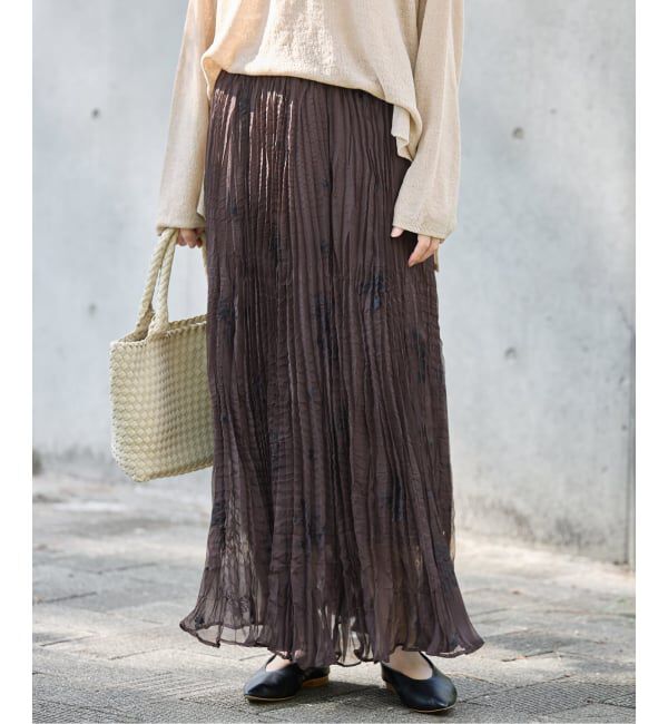 SLOBE IENA「《一部カラーWEB限定》エンブロイダリーワッシャープリーツスカート」|スカート|