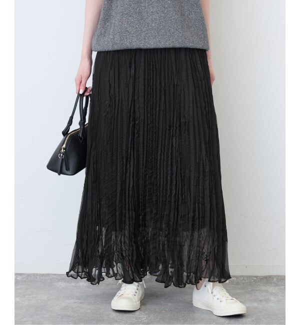 SLOBE IENA「《一部カラーWEB限定》エンブロイダリーワッシャープリーツスカート」|スカート|