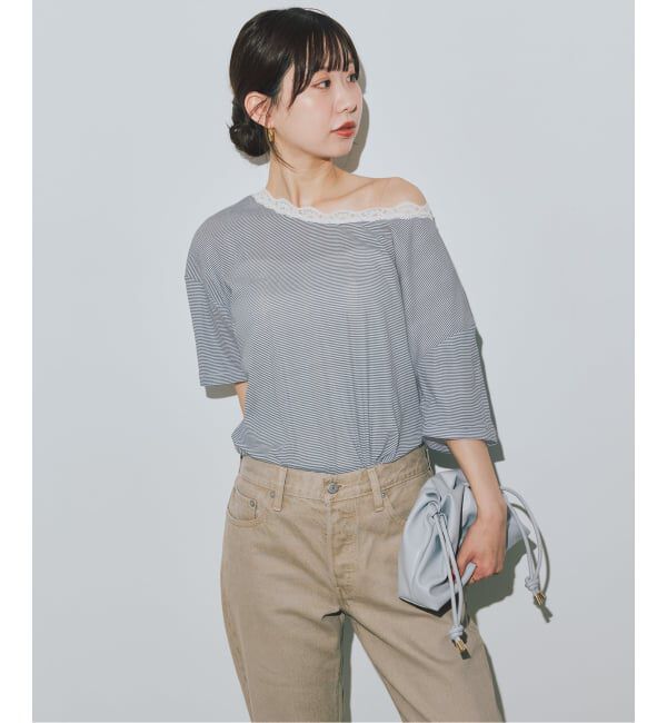 SLOBE IENA「《追加》miller/ミラー SLOBE別注 レースシアーTEE」|Tシャツ・カットソー|