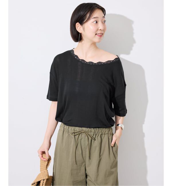 SLOBE IENA「《追加》miller/ミラー SLOBE別注 レースシアーTEE」|Tシャツ・カットソー|