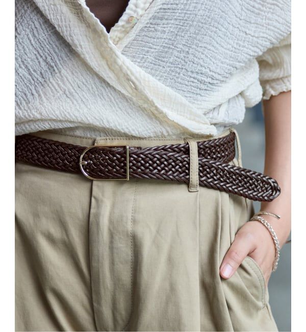 IENA「《予約》JAMIRAY/ジャミレイ LEATHER MESH BELT ベルト 254-270801」|ベルト|