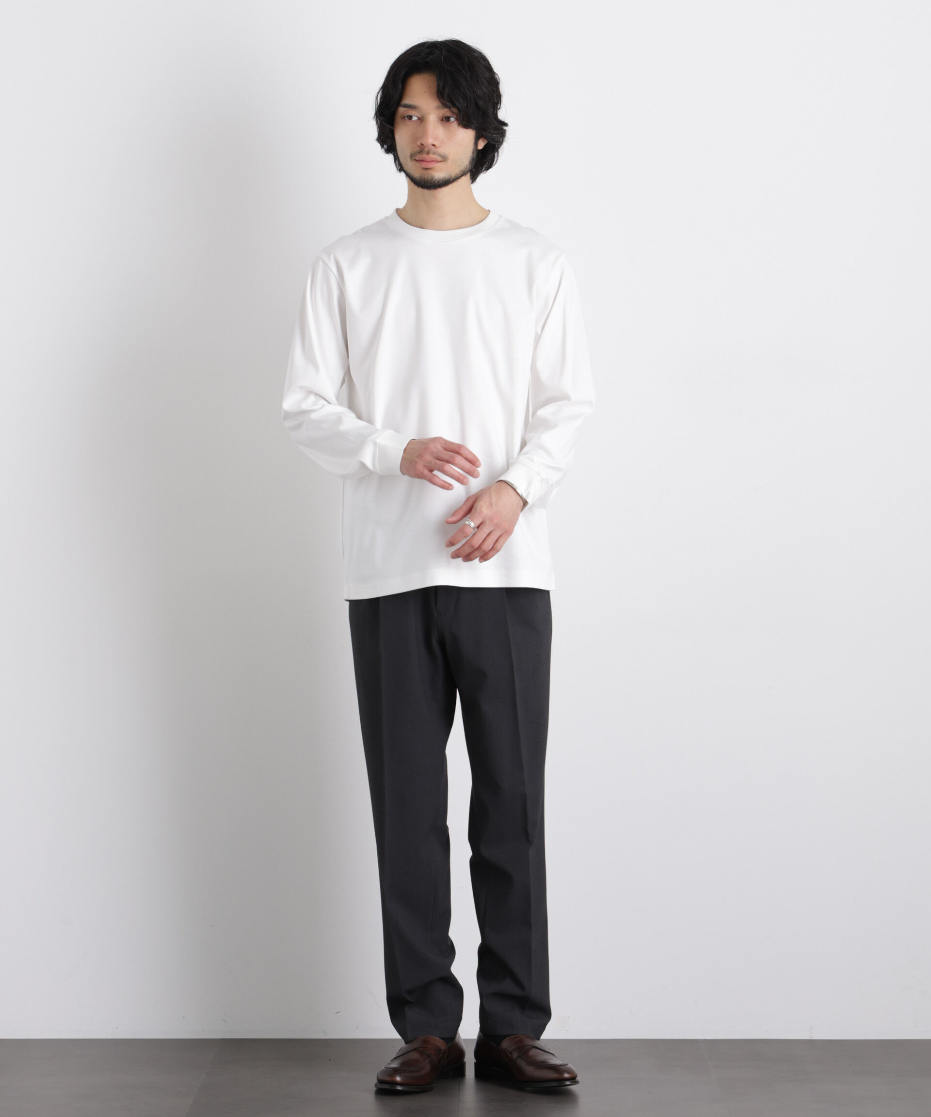nano･universe「アンチスメルクルーネックTシャツ 長袖」|Tシャツ・カットソー|