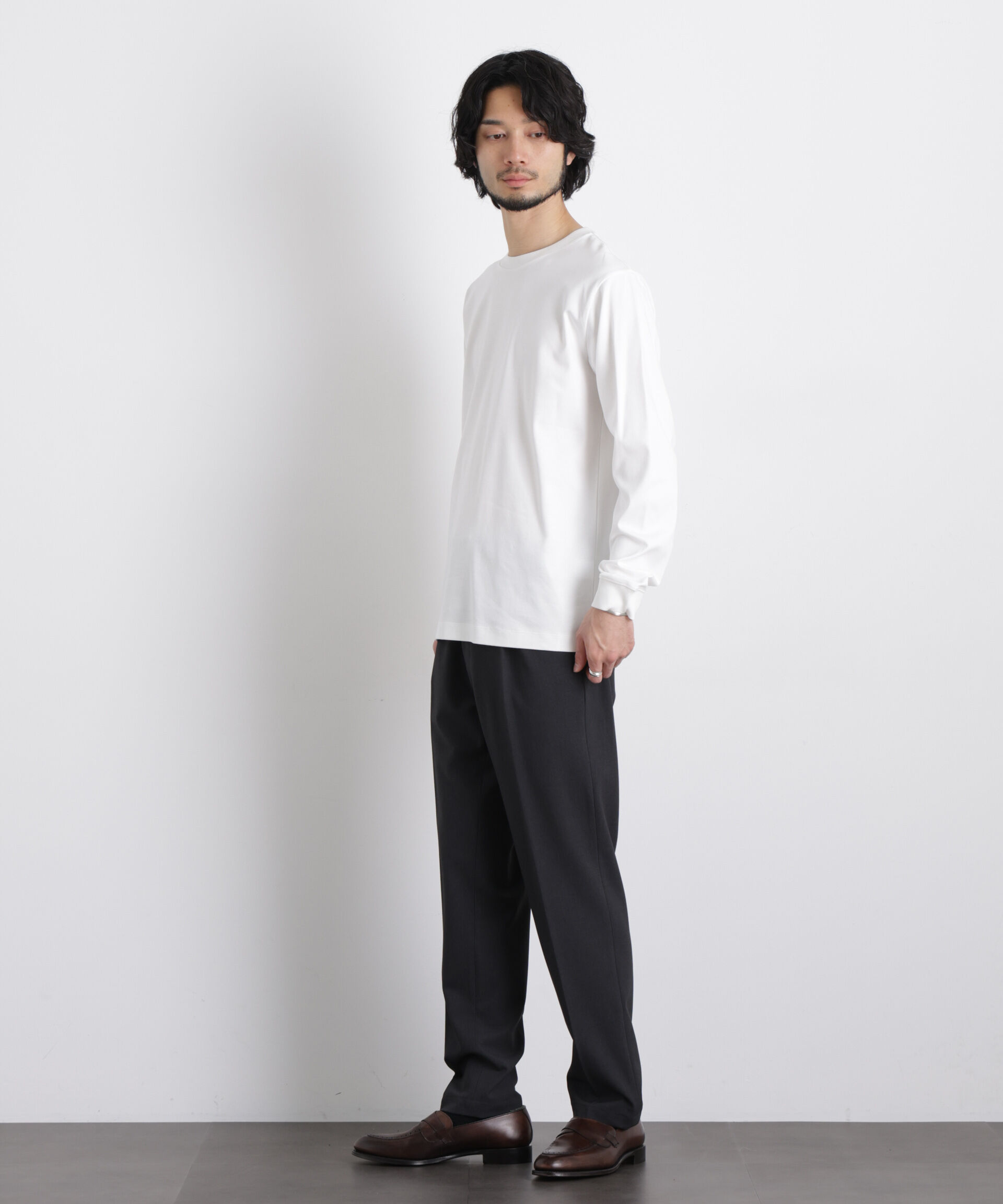 nano･universe「アンチスメルクルーネックTシャツ 長袖」|Tシャツ・カットソー|