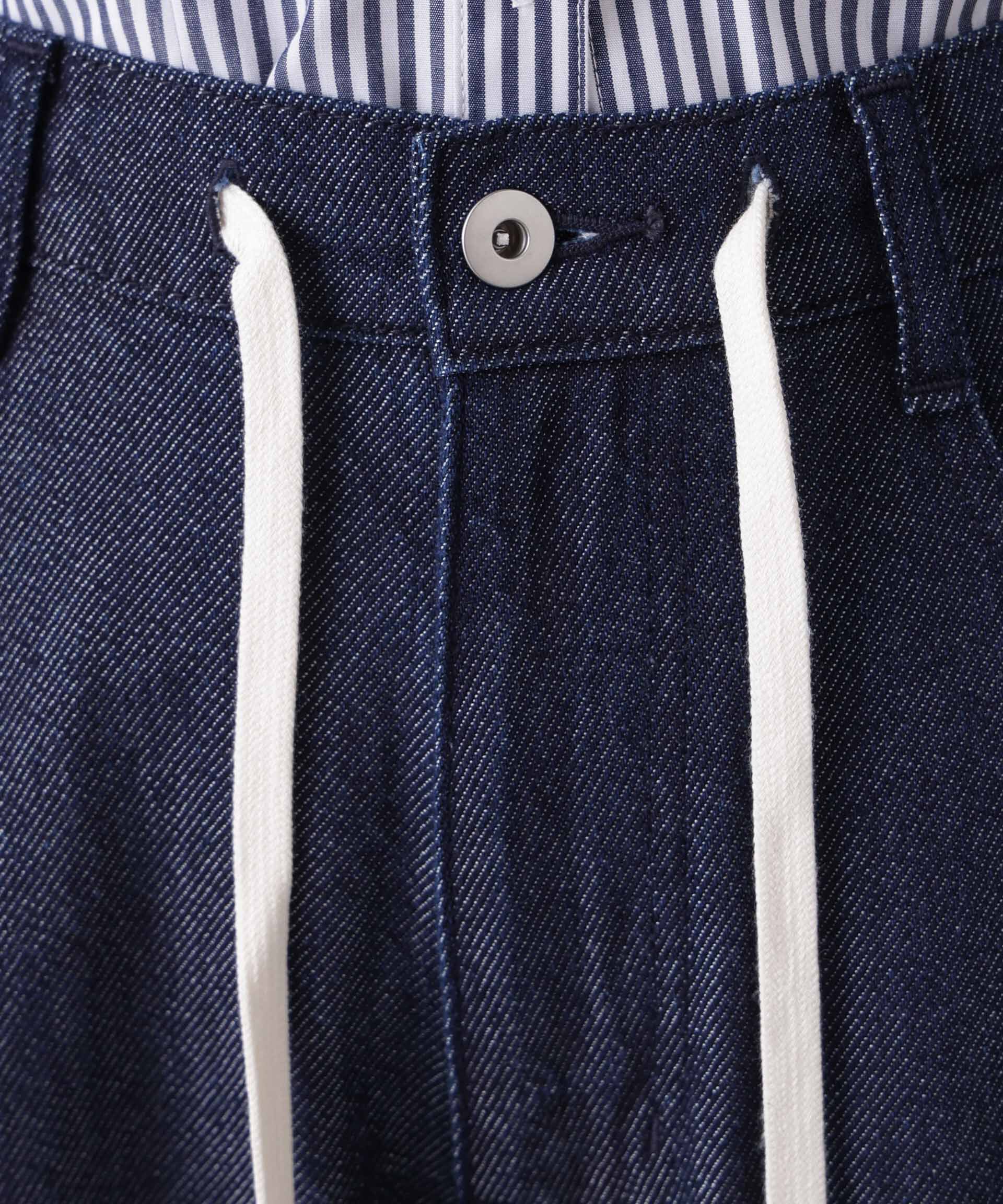 nano･universe「ウエストドロストワイドデニムパンツ」|チノ|