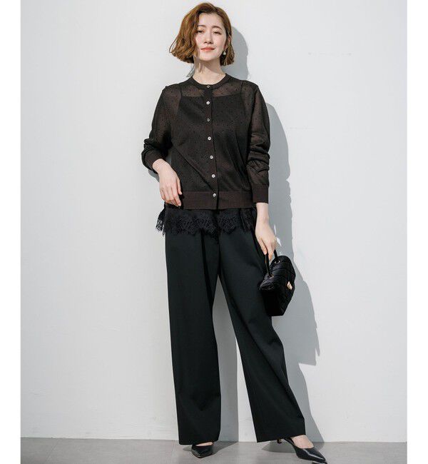 23区「【WEB&一部店舗限定カラーあり】シアードット クルーネック カーディガン」|ニット・セーター|