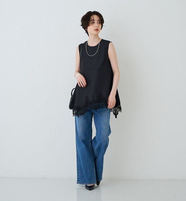 Rouge vif「ランダムヘム裾レースノースリーブブラウス」|シャツ・ブラウス|