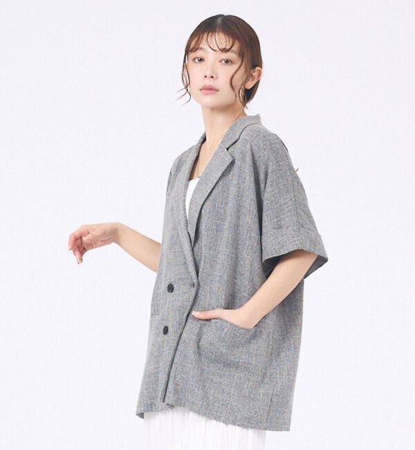 abahouse mavie「【再入荷】ハーフスリーブジャケット」|テーラードジャケット|
