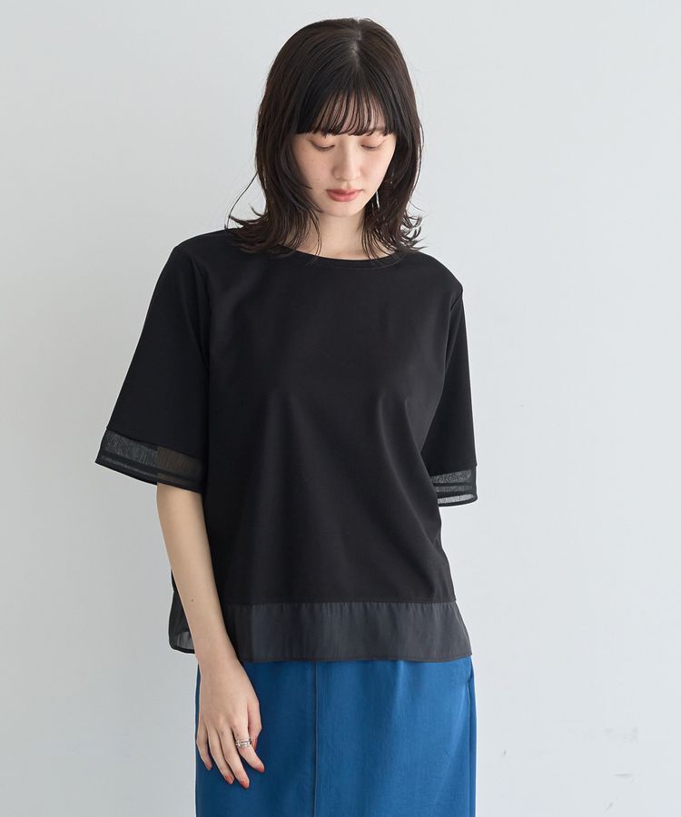 YECCA VECCA「シアーMIXプルオーバー」|Tシャツ・カットソー|