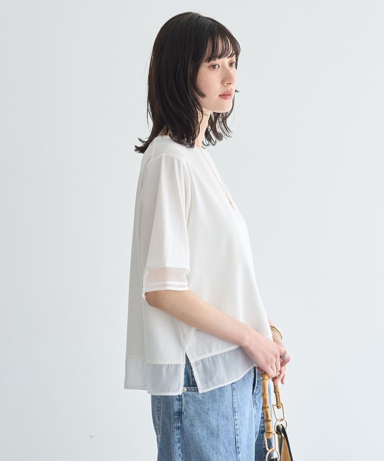 YECCA VECCA「シアーMIXプルオーバー」|Tシャツ・カットソー|
