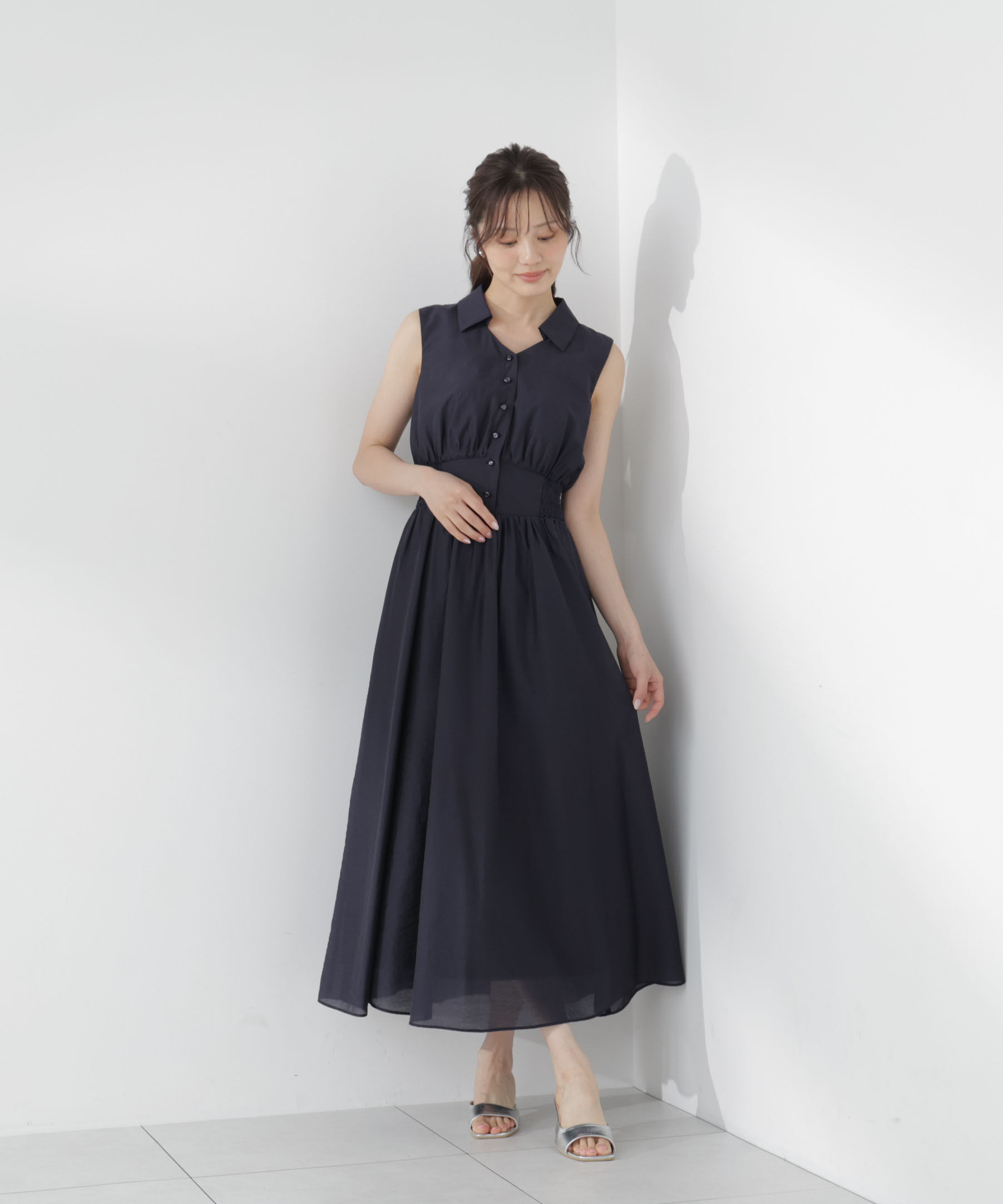 PROPORTION BODY DRESSING「ウエストマークシャツワンピース」|ワンピース|ネイビー