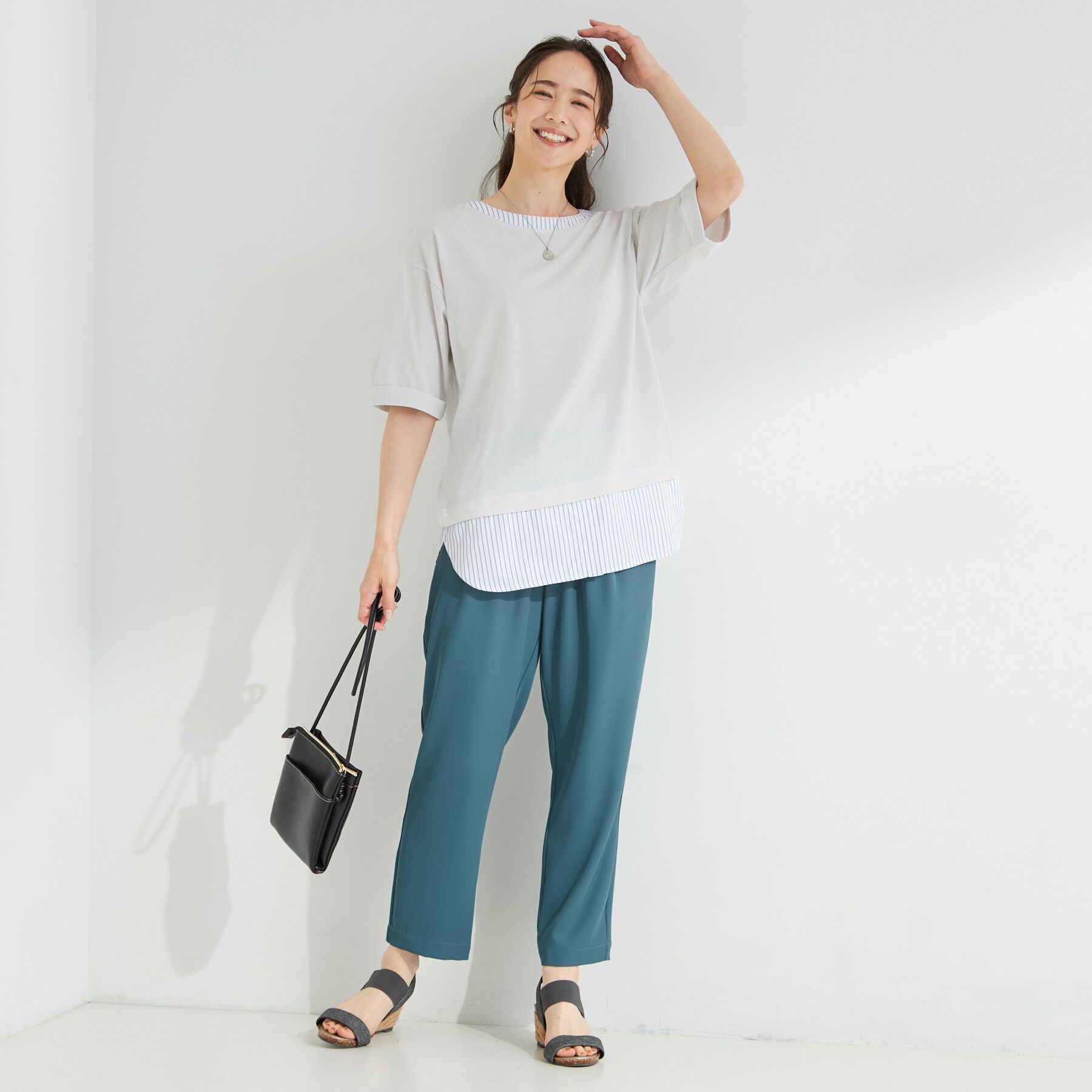 SHOO･LA･RUE「シャツドッキングカットソー」|Tシャツ・カットソー|