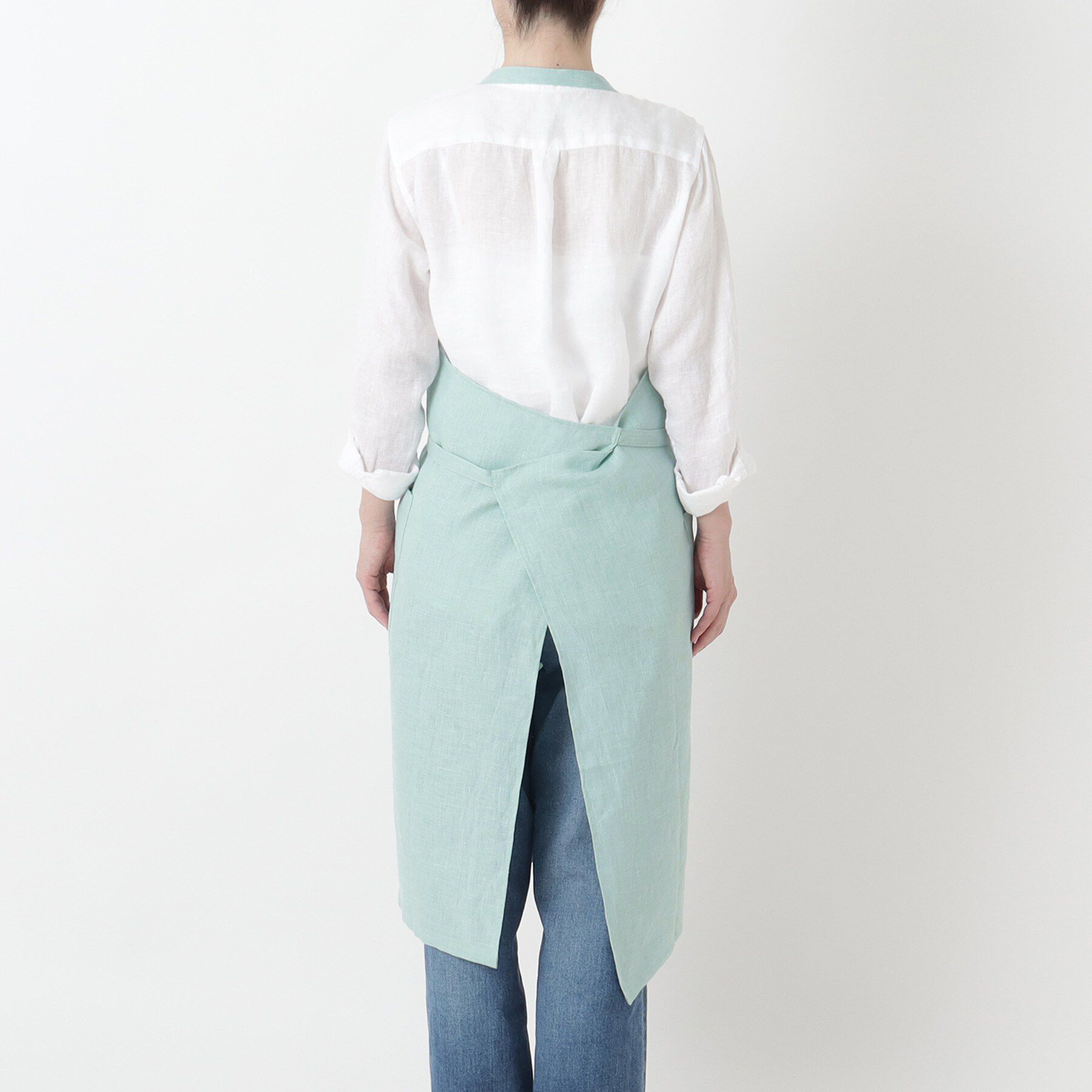 212 KITCHEN STORE「リネンのネックエプロン フリー ミント ＜LINEN&BASIC リネンアンドベーシック＞」|食器・キッチングッズ|