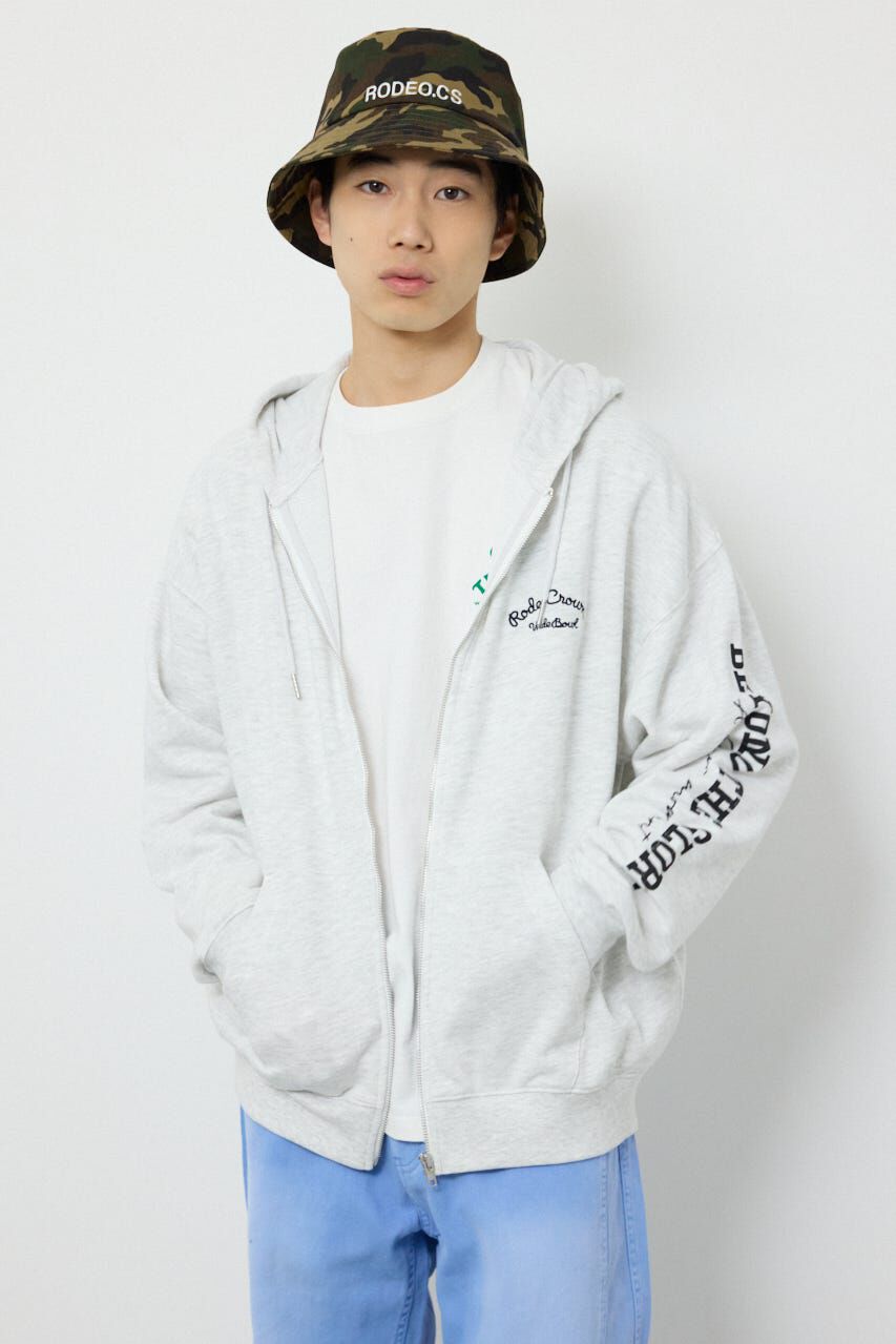 RODEO CROWNS「タイポグラフィーZIPパーカー」|パーカー|L/T.GRY1