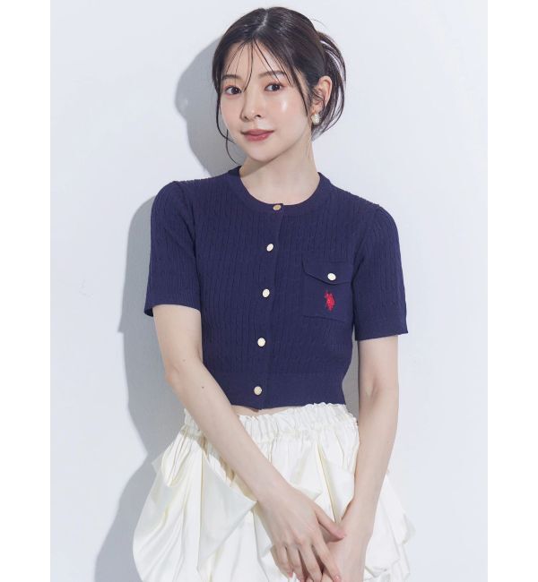 MERCURYDUO「U.S. POLO ASSN.別注ケーブルカーディガン」|カーディガン|