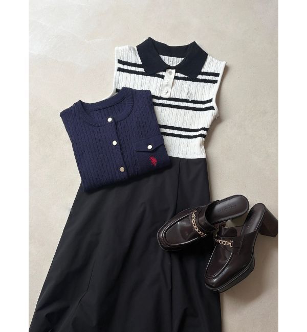 MERCURYDUO「U.S. POLO ASSN.別注ケーブルカーディガン」|カーディガン|