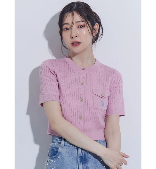 MERCURYDUO「U.S. POLO ASSN.別注ケーブルカーディガン」|カーディガン|