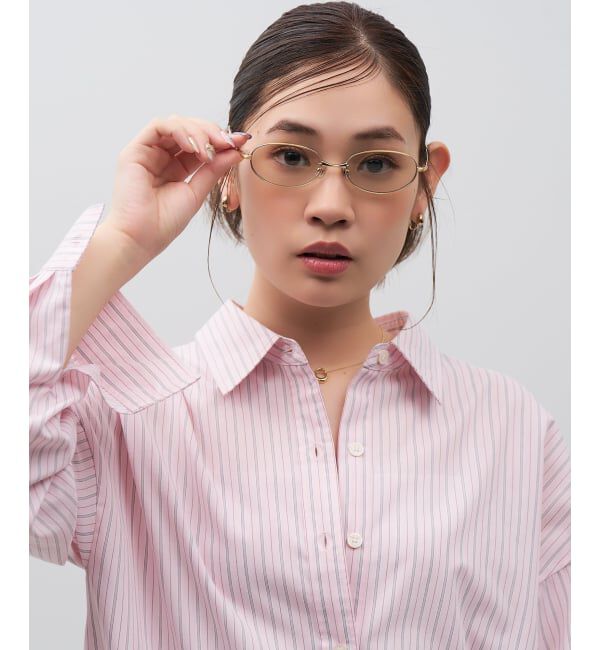  「SUNCUTGlasses/UV100%CUT オーバル型 サングラス | メタルフレーム カラーレンズ  紫外線対策 UVカット」|サングラス|ゴールド