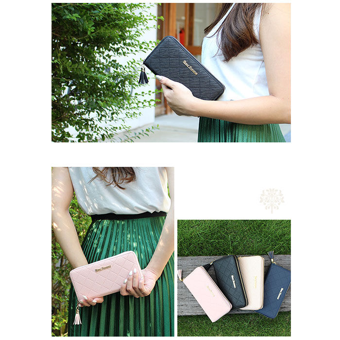 BACKYARD FAMILY「長財布 レディース ラウンドファスナー 通販 Blanc Pomm 財布 サイフ ロングウォレット」|財布|