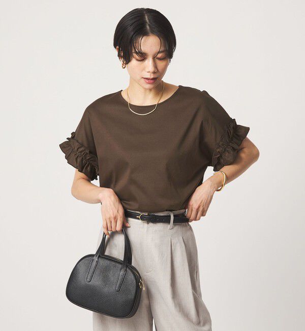 UNITED ARROWS green label relaxing「ソデフリル Tシャツ 汗染み防止」|Tシャツ・カットソー|DK.BROWN