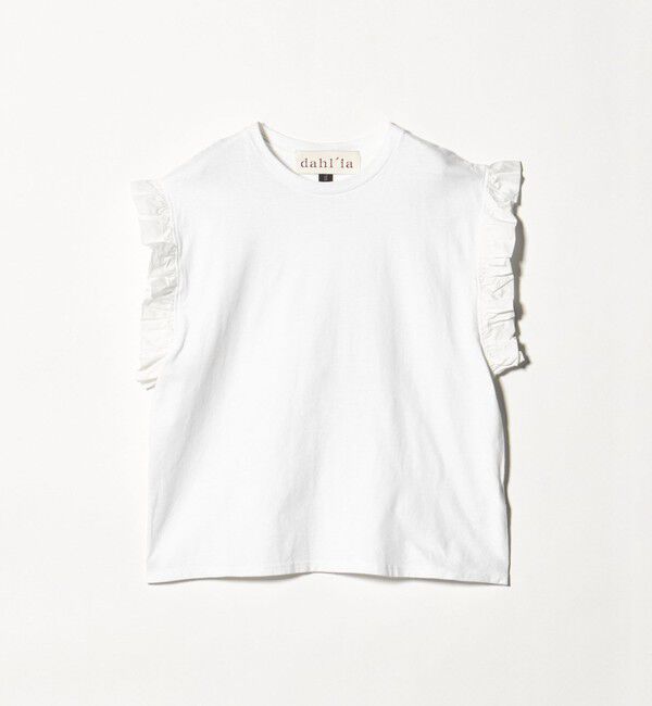 BEAUTY&YOUTH UNITED ARROWS「【WEB限定】＜dahl&rsquo;ia＞フリルスリーブ Tシャツ」|Tシャツ・カットソー|