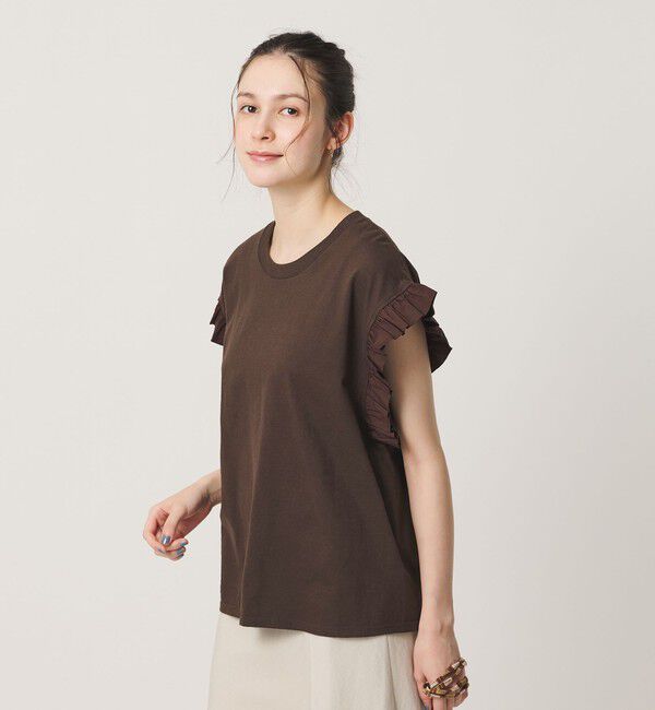 BEAUTY&YOUTH UNITED ARROWS「【WEB限定】＜dahl&rsquo;ia＞フリルスリーブ Tシャツ」|Tシャツ・カットソー|