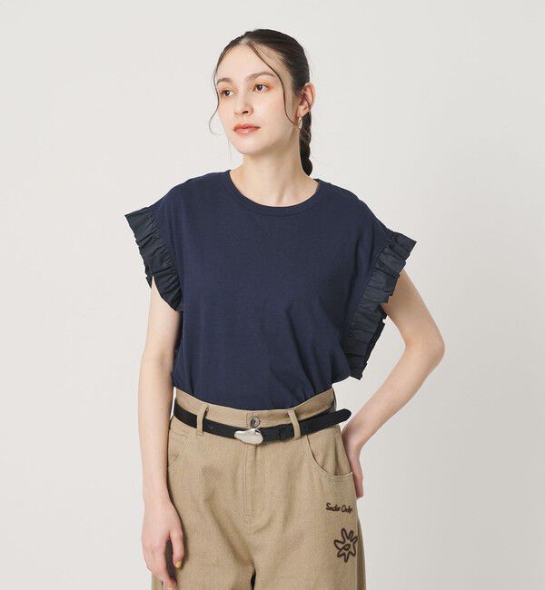 BEAUTY&YOUTH UNITED ARROWS「【WEB限定】＜dahl&rsquo;ia＞フリルスリーブ Tシャツ」|Tシャツ・カットソー|