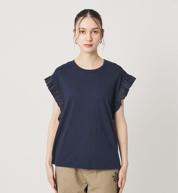 BEAUTY&YOUTH UNITED ARROWS「【WEB限定】＜dahl&rsquo;ia＞フリルスリーブ Tシャツ」|Tシャツ・カットソー|