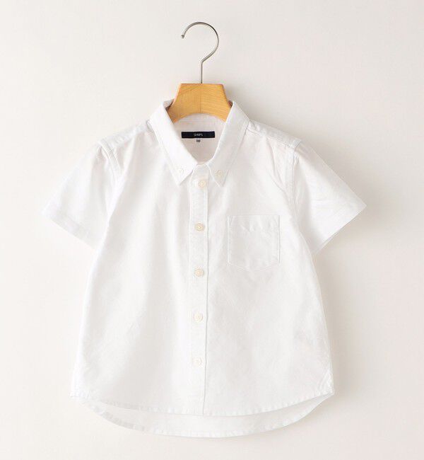SHIPS KIDS「SHIPS KIDS:100～130cm /セレモニー オックスフォード ボタンダウン 半袖 シャツ」|シャツ・ブラウス|ホワイト