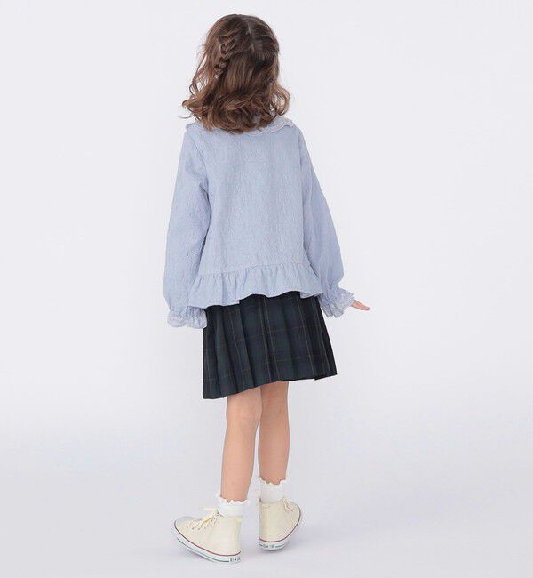 SHIPS KIDS「SHIPS KIDS:100～130cm /刺繍 フリルカラー ブラウス」|シャツ・ブラウス|