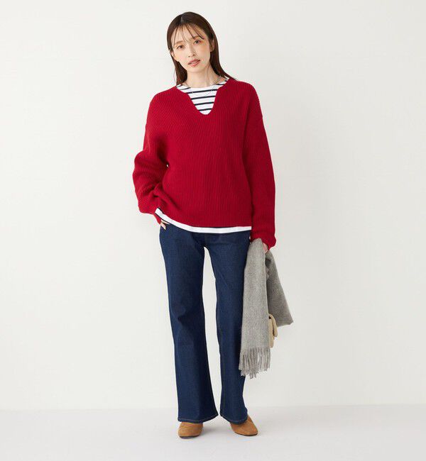 SHIPS Colors 「SHIPS Colors:〈手洗い可能〉畦 スキッパー ニット◇」|ニット・セーター|
