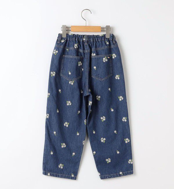 SHIPS KIDS:140～150cm/フラワー エンブロイダリー デニム パンツ