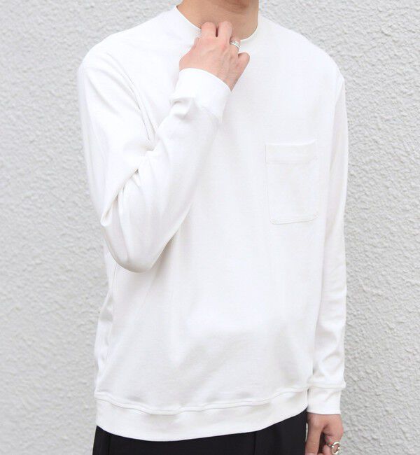 SHIPS any「SHIPS any:〈接触冷感/UVカット〉ソフト スムース リラックス ポケット Tシャツ(ロンT)◆」|Tシャツ・カットソー|
