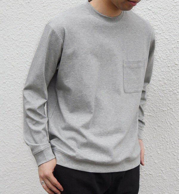 SHIPS any「SHIPS any:〈接触冷感/UVカット〉ソフト スムース リラックス ポケット Tシャツ(ロンT)◆」|Tシャツ・カットソー|