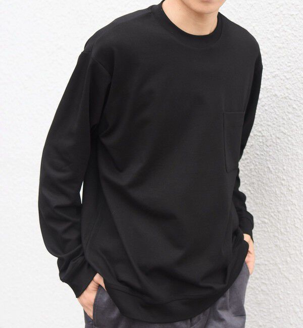 SHIPS any「SHIPS any:〈接触冷感/UVカット〉ソフト スムース リラックス ポケット Tシャツ(ロンT)◆」|Tシャツ・カットソー|