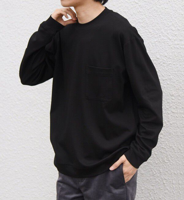 SHIPS any「SHIPS any:〈接触冷感/UVカット〉ソフト スムース リラックス ポケット Tシャツ(ロンT)◆」|Tシャツ・カットソー|