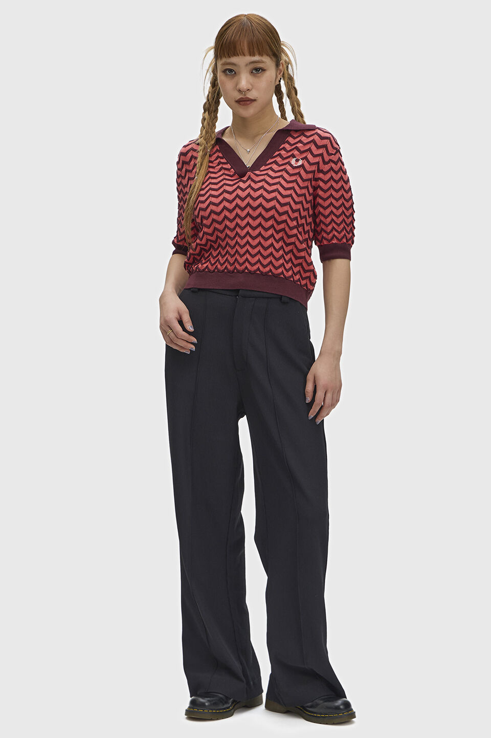 FRED PERRY 「Pointelle Knitted Shirt／ポインテールニットポロシャツ」|Tシャツ・カットソー|