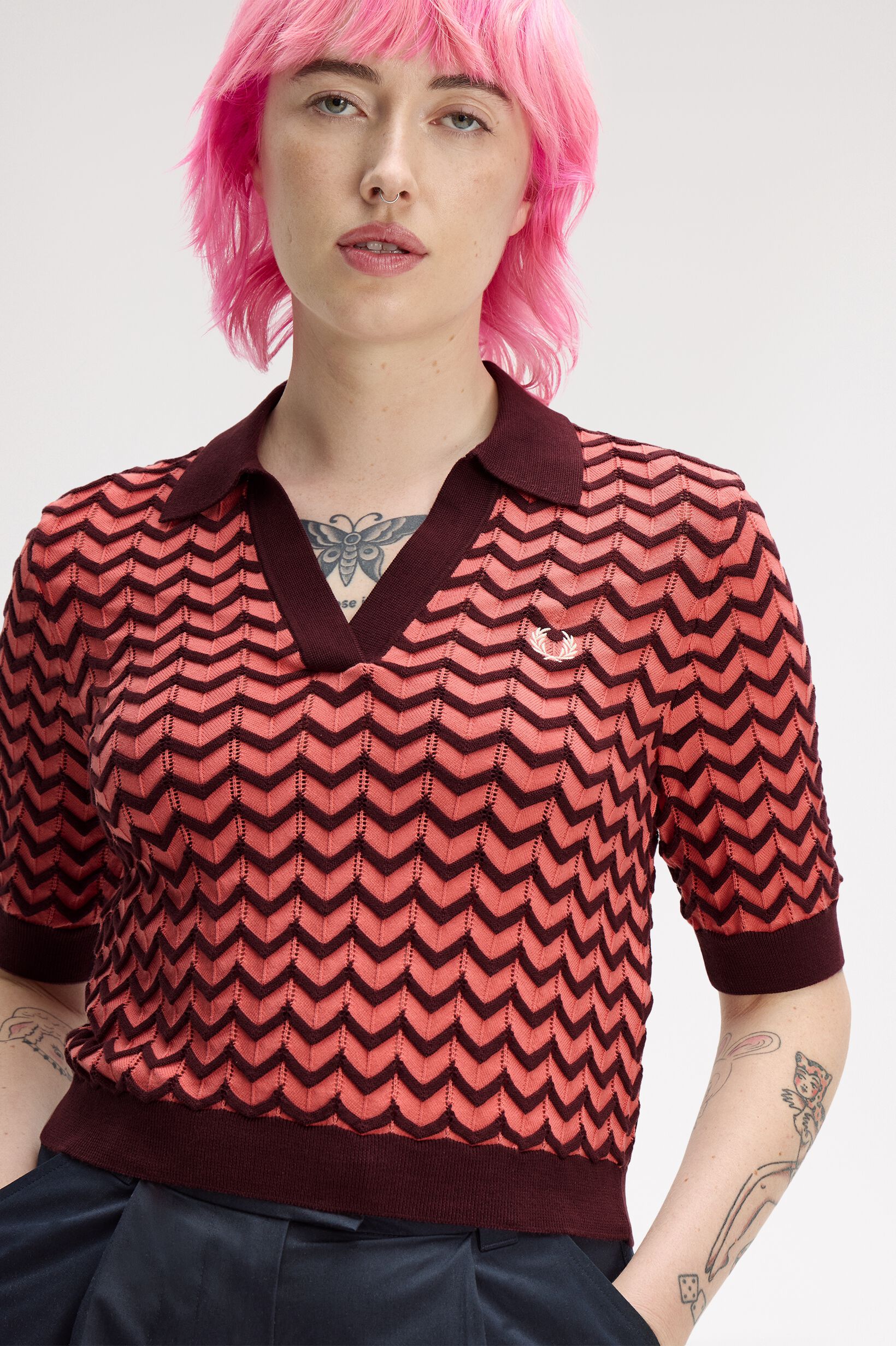 FRED PERRY 「Pointelle Knitted Shirt／ポインテールニットポロシャツ」|Tシャツ・カットソー|