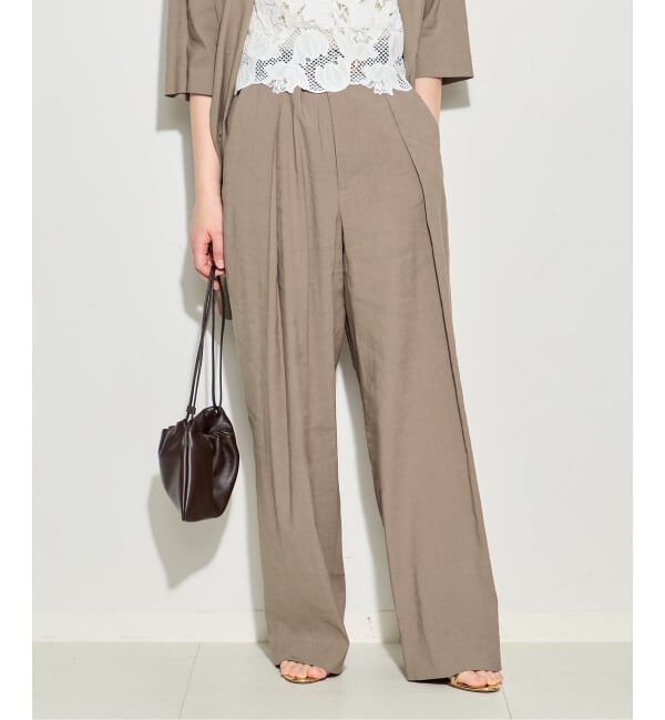 journal standard L'essage「バイオリネン ワイドタックパンツ」|スラックス|
