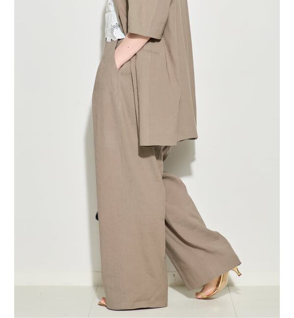 journal standard L'essage「バイオリネン ワイドタックパンツ」|スラックス|