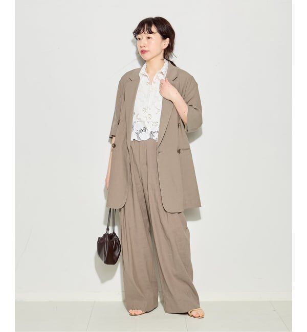 journal standard L'essage「バイオリネン ワイドタックパンツ」|スラックス|
