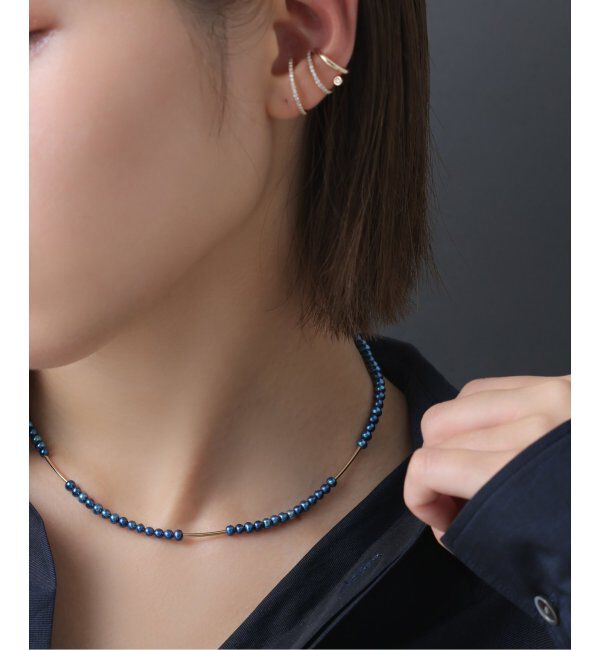 Lilas by Spick&Span「4パイプモチーフ3mmインディゴパールネックレス K10」|ネックレス|