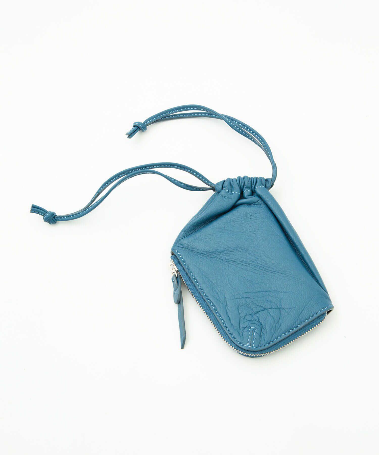 nano･universe「ED ROBERT JUDSON/drawstring L-zip purse」|ショルダー・メッセンジャー|サックス5