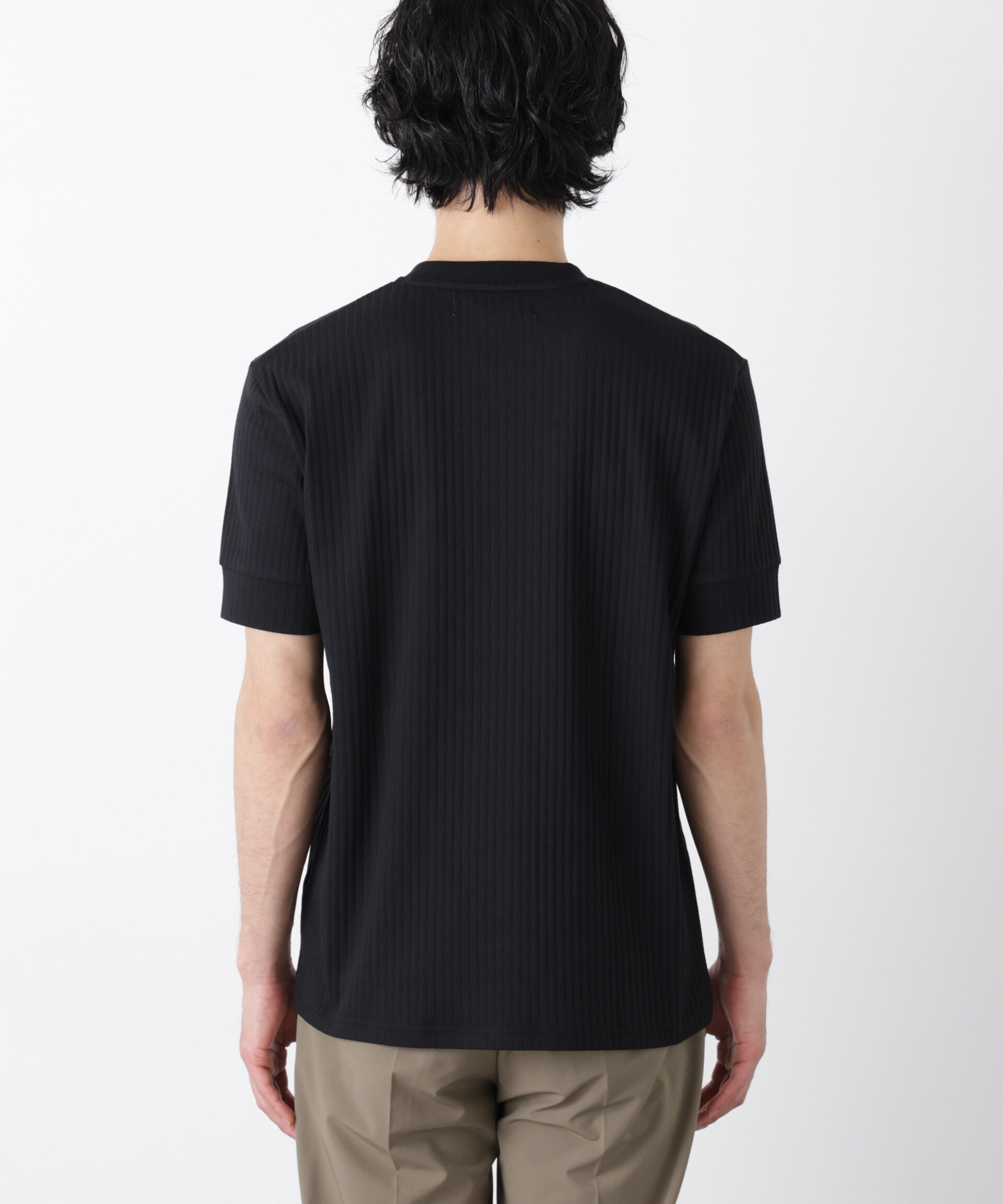 nano･universe「ワイドリブスタンダードヘンリーネックTシャツ 半袖」|Tシャツ・カットソー|