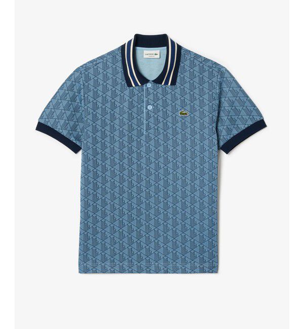 LACOSTE「モノグラムジャカード半袖ポロシャツ」|ポロシャツ|