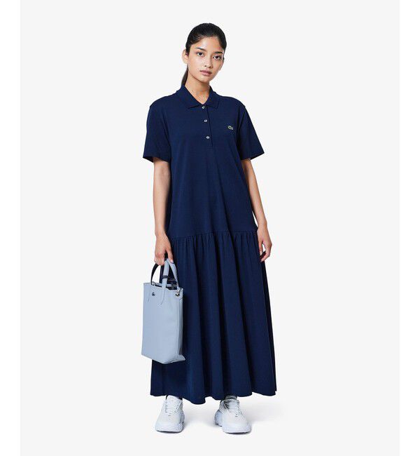 LACOSTE「ローウエストポロドレス マキシ丈ワンピース」|ワンピース|ネイビー