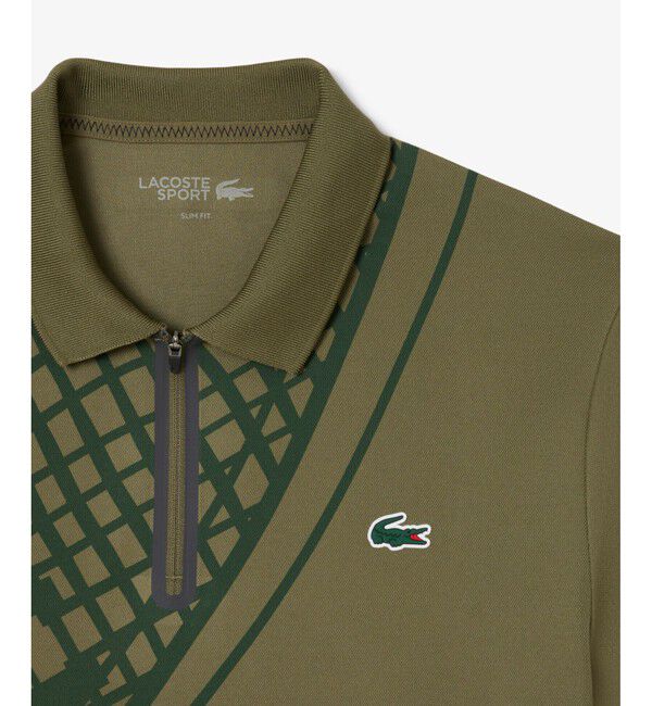 LACOSTE「アシンメトリーラケットグラフィックウルトラドライポロシャツ」|ポロシャツ|