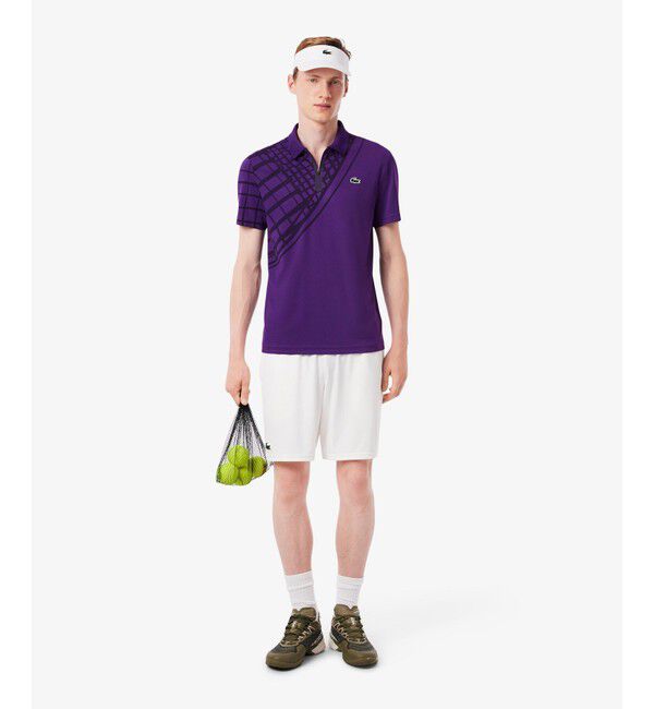 LACOSTE「アシンメトリーラケットグラフィックウルトラドライポロシャツ」|ポロシャツ|
